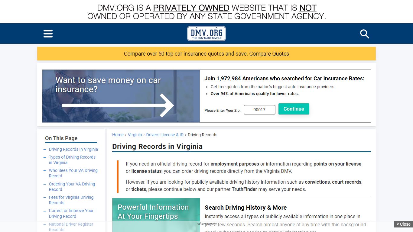 Virginia Driving Records | DMV.ORG