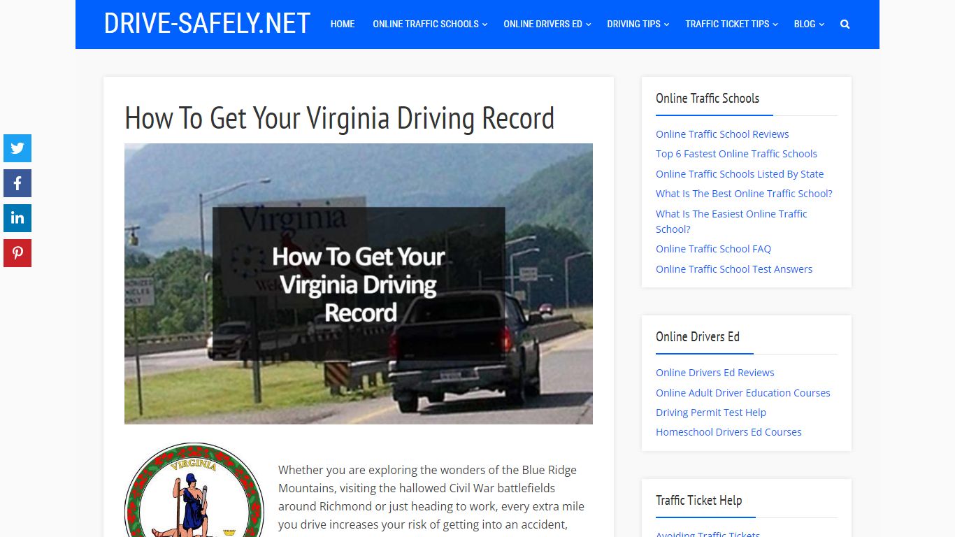 How To Get Your Virginia Driving Record - Drive-Safely.net